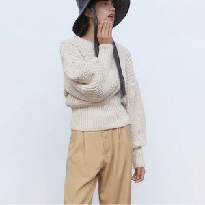 Zara Balloon Sleeve Knit Sweater
